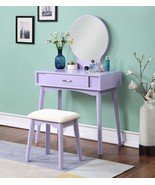 Purple Modern Wood Vanity Set w/ Stool - $286.20 CAD