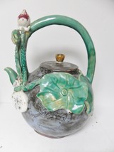 Chinese Compatible with Hand made sculptured teapot/kettle, leaf and flo... - $175.41