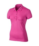 Nike Golf Women&#39;s Mini Stripe Polo, Vivid Pink/Sport Fuchsia, SM - £54.48 GBP