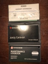 2003 Dodge Caravan Owner’s Manual Maintenance Log Book Warranty Information - £19.61 GBP