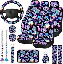 Riakrum 17 Pcs Mushroom Car Seat Covers Mushroom Car Accessories Full Set for - £50.52 GBP