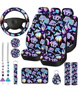 Riakrum 17 Pcs Mushroom Car Seat Covers Mushroom Car Accessories Full Se... - €58,19 EUR