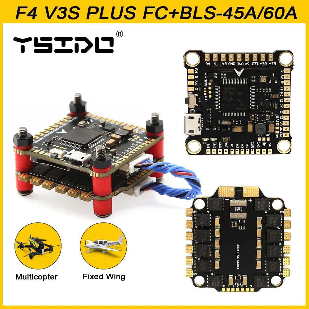 Ysido New F4 V3S Plus Flight Control Fc Support BetaFlight/INAV BLS-45A/60A 4in1 - £35.07 GBP+