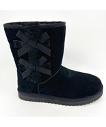 Koolaburra by UGG Victoria Short Black Faux Fur Shearling Boots Womens S... - $82.16 CAD