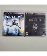 PS3 Video Game Lot Portal 2 Rated E 10+ Players 1-2 and Elder Scrolls V ... - £10.24 GBP
