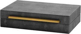 Kingflux Grey Shagreen Decorative Box, Faux Leather Storage Box Jewelry, Grey - £29.24 GBP