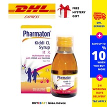 3 Pcs X Pharmaton Kiddi Cl Multivitamin + Lysine &amp; Calcium Syrup 100ML - £53.37 GBP