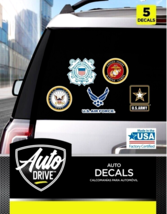 AUTO DRIVE - Set of 5 Auto Decals ~ US Military All Branches - $6.83