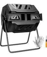 Compost Bin Outdoor Dual Chamber Tumbling Composter 43 Gallon Bpa Free L... - $52.98