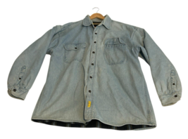 VTG Stanley Denim Shirt Jacket Flannel Lined Jean Shacket  XL Mens Winter - $703.36 MXN