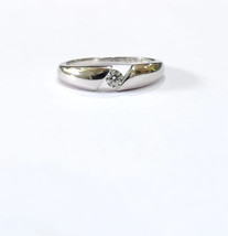 0.10ct Real Diamante de Compromiso Anillo Banda 18kt Oro Blanco Maravilloso Size - £424.19 GBP