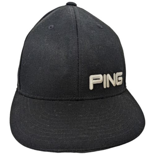 Ping Golf 210 Fitted Golf Athletic Hat Size 6 7/8 - 7 1/4 Black - $19.00