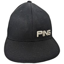 Ping Golf 210 Fitted Golf Athletic Hat Size 6 7/8 - 7 1/4 Black - £14.94 GBP