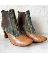 Tracy Porter Fabric &amp; Croc Leather Brocade Boho Pull On Ankle Boots-Wome... - €65,43 EUR