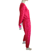 Simply Vera Wang One Piece Sleepwear Size Medium Red Pink Long Sleeves Pockets - £17.48 GBP