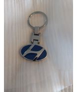 Hyundai   Logo Metal Keychain – Chrome Key Ring  and Blue - $9.85