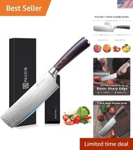 7-Inch Nakiri Knife - Ergonomic High Carbon Steel Vegetable &amp; Meat Cleaver - $68.99