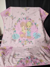 Precious Moments Vintage 2005 Pink Baby Blanket 39” x 56&quot; Polyester Cott... - $99.00