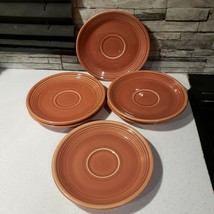 Vintage Fiesta Ware Rose Pink Saucer Bread Butter Plate Set of 6 6&quot; - $23.99