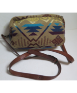 Pendleton Cross Body Leather Wool Tote Bag Purse Native American style - $37.95