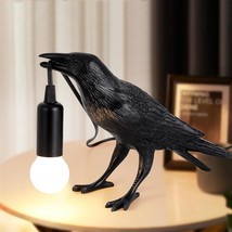 Crow Lamp - Raven Table Lamp With Bulb, Gothic Crow Light - Raven Decor For Beds - £39.31 GBP