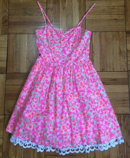 Primary image for NEW Lilly Pulitzer Macauley Dress Sz 00 Fiesta Hot Pink Everything Nice