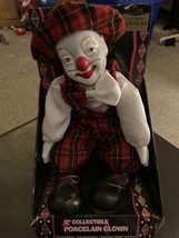 Porcelain Clown Doll Handpainted Face Hands Shoes Vintage Collectible - £8.33 GBP