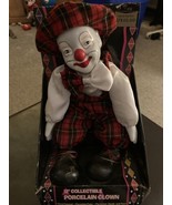 Porcelain Clown Doll Handpainted Face Hands Shoes Vintage Collectible - £8.21 GBP