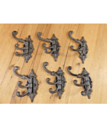6 Cast Iron Antique Style SWIVEL Coat Hooks Hat Rustic  **READ DESCRIPTION* - $564.06 MXN