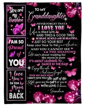 Granddaughter Custom Blanket Gift For Little Girl Love Grandma Butterfly Blanket - £45.68 GBP+