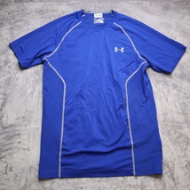 Under Armour Heatgear Fitted TShirt M Blue Short Sleeve Athletic Sports ... - $10.87