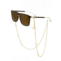 18k Gold Over Round Shell Pearl Hollow Cloud Glasses Lanyard Sunglass Straps - £106.51 GBP