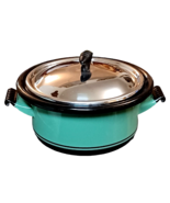 Vtg Vollrath Green BlackEnamel Kook King 1751 3 Pint / 7 Cup Sauce Pot w... - $639.81 MXN