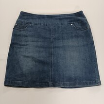 S.C. & Co. Denim Skort Women’s Size Large Blue Pull-On Stretch Mini Denim Skirt image 13