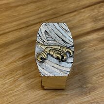 Vintage Silver Gold Two Tone Eagle Talon Belt Cover Belt Buckle KG JD - $14.85