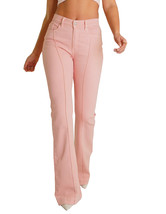 Revice Denim Women&#39;s High Waisted Venus Pink Sunset Star Fitted Flare Pants - $68.25
