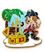 2011 Disney Pirate Mickey Mouse Treasure Chest Silver Tone Enamel Lapel Pin - $16.39 CAD
