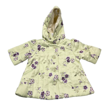VTG Gymboree CHERRY BLOSSOM 2003 Baby Girl Green Purple Satin Flower Coa... - $49.49