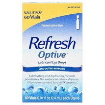 Refresh Optive Lubricant Eye Drops - 60 Vials Exp 01/2025 - $18.50