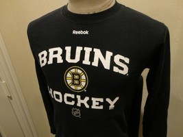 Black Reebok NHL Hockey Boston Bruins T-shirt Youth L (14-16) Nice Long Sleeve - £15.09 GBP