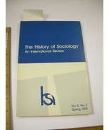 The History of Sociology An International Review Vol 5 No 2 Spring 1985 - £55.48 GBP
