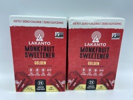 2 BOXES - Lakanto Monkfruit Sweetner, Golden Raw Sugar Replacement, 30ct Packets - £14.34 GBP