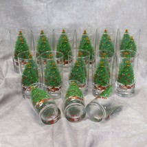  Anchor Hocking Holiday Magic Xmas Tree Glasses Tumblers 5.5&quot; Lot of 14 - £23.05 GBP