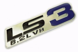 6.2L V8 ENGINE EMBLEMS BADGE CHROME SILVER BLUE fits all V8 cars and trucks - $12.86