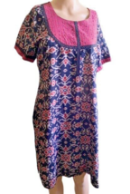 TRISHAA Kurti Dress Women Size L Indian Ethnic Kurta Short Sleeves Embel... - $29.70
