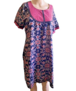 TRISHAA Kurti Dress Women Size L Indian Ethnic Kurta Short Sleeves Embel... - £23.74 GBP