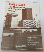 Firestone Tire Maintenance and Warranty Manual Booklet 1983 - $15.15