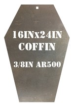 16&quot; x 24&quot; x 3/8&quot; AR500 Cowboy Action Coffin Silhouette Steel Shooting Ta... - £105.12 GBP