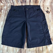 Carhartt FORCE BROXTON Size 4 Blue Mid Rise Utility Cargo Canvas Shorts ... - $23.74