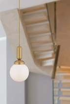 Arlo Single Antique Glass Modern Pendant Lamp Kitchen Living Room Pendan... - £85.33 GBP